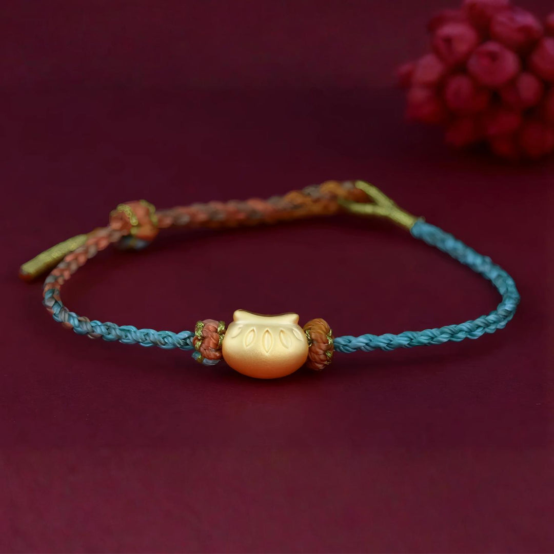 24K Pure 999 Gold Lucky Blessing Steamed Dumplings Charm Pendant