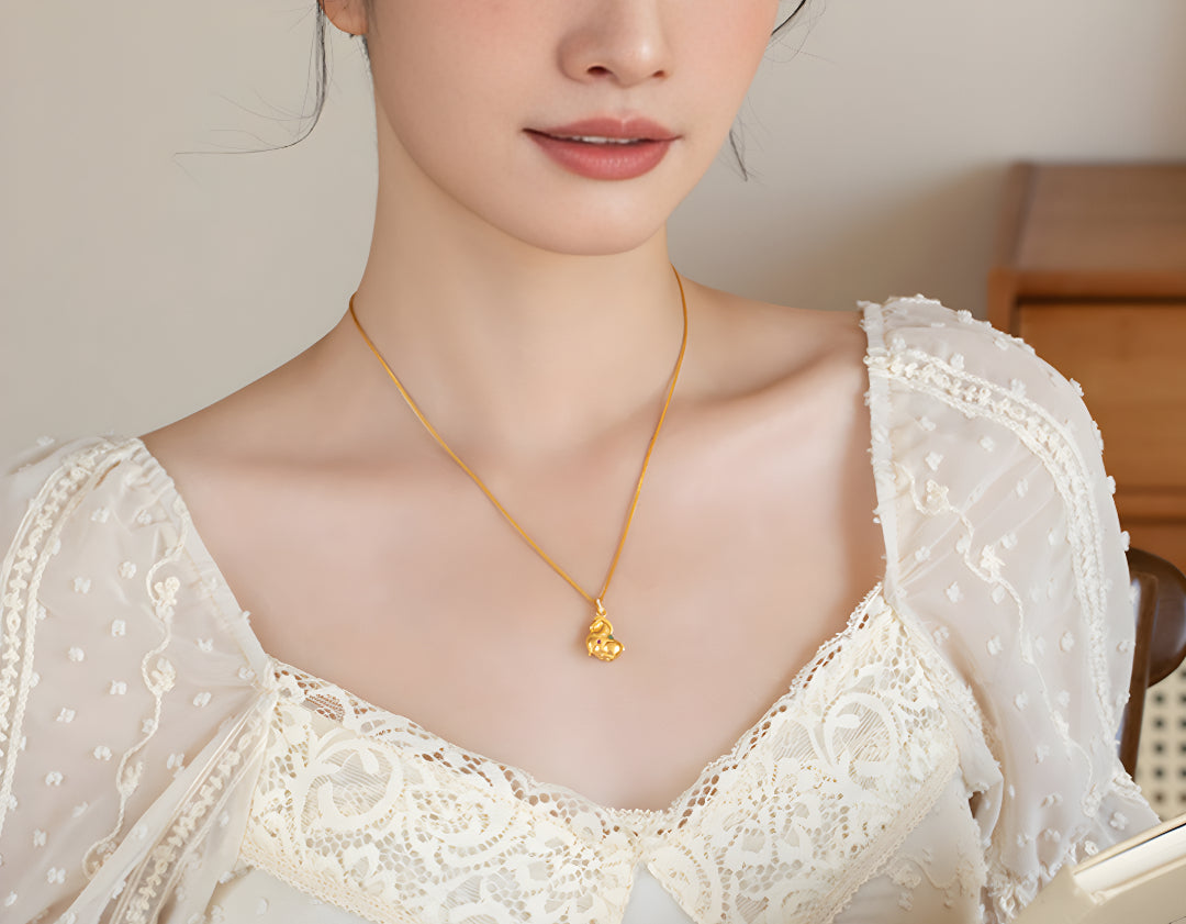 24k Solid Chinese Zodiac Tang Dynasty Style Year of Horse Pendant - Gypsophila Co.