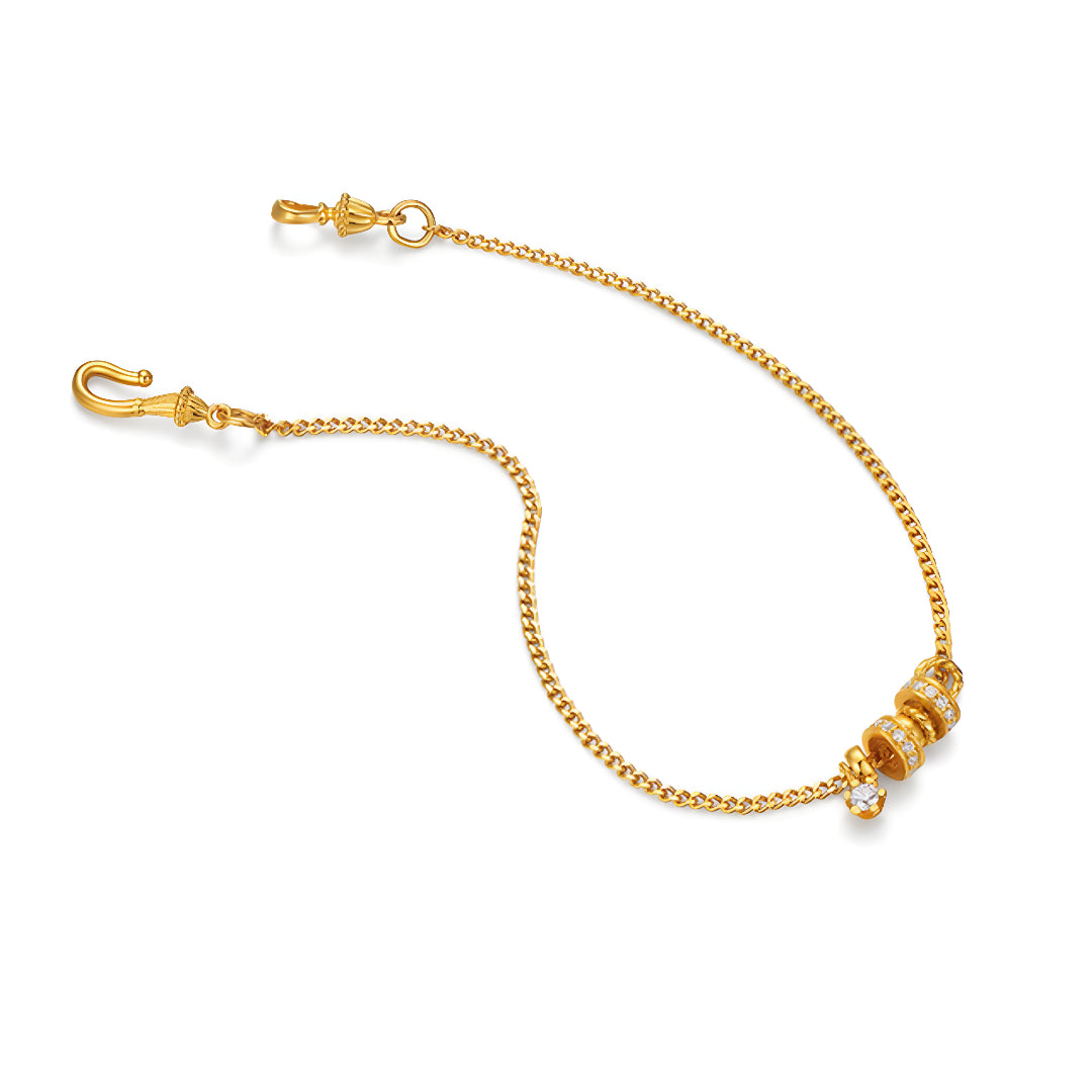 24K Real Gold Galaxy Star on the wrist Moissanite Charms Chain Bracelet