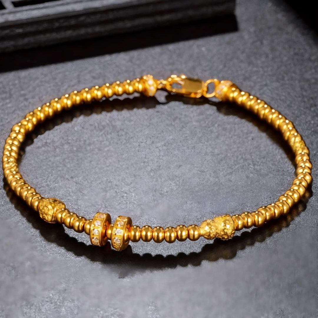 24k Pure 999 Gold D.I.Y Round Ring beads Spacer Accessories For Jewelry Making Craft