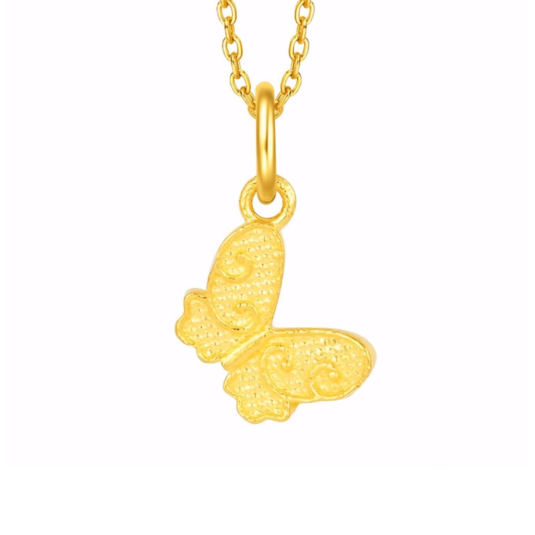 24k Pure 999 Gold Dainty Lucky Blessing Butterfly D.I.Y Charm