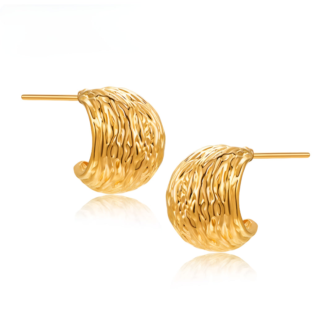 24K Pure 5D Hard Gold Elegant Stud Earrings - Gypsophila Co.