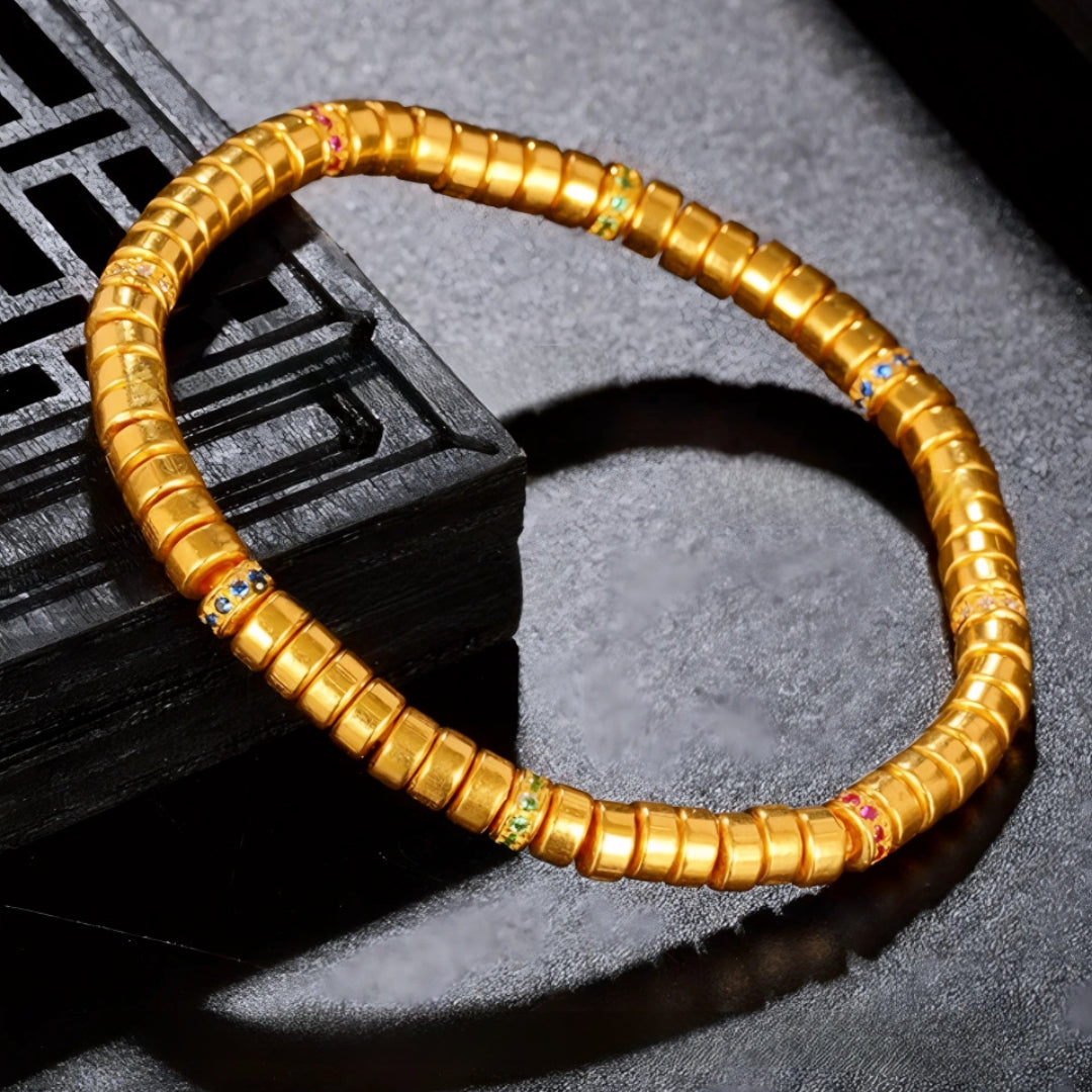 24k Pure 999 Gold D.I.Y Round Ring beads Spacer Accessories For Jewelry Making Craft