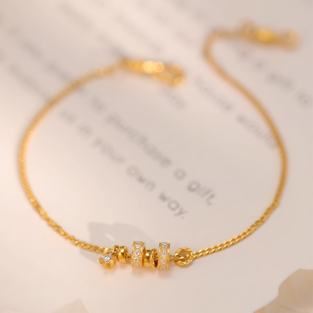 24K Real Gold Galaxy Star on the wrist Moissanite Charms Chain Bracelet