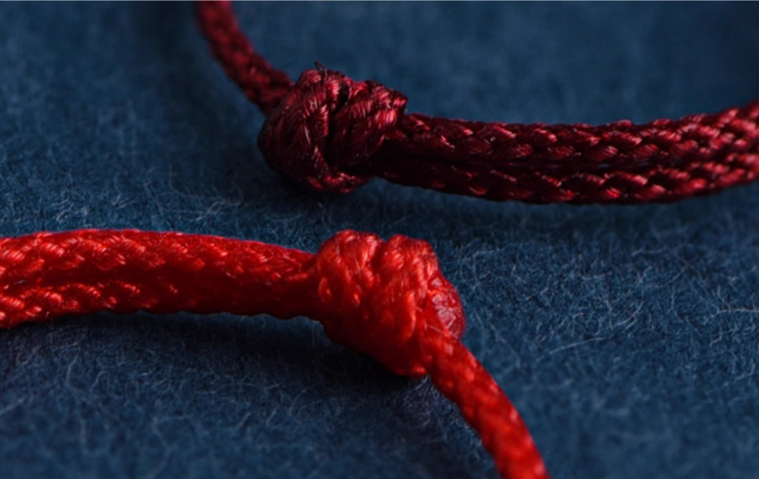 24k Solid 999 Gold Lucky Beads Red Rope Braided Adjustable Stacking Ring Minimal Style