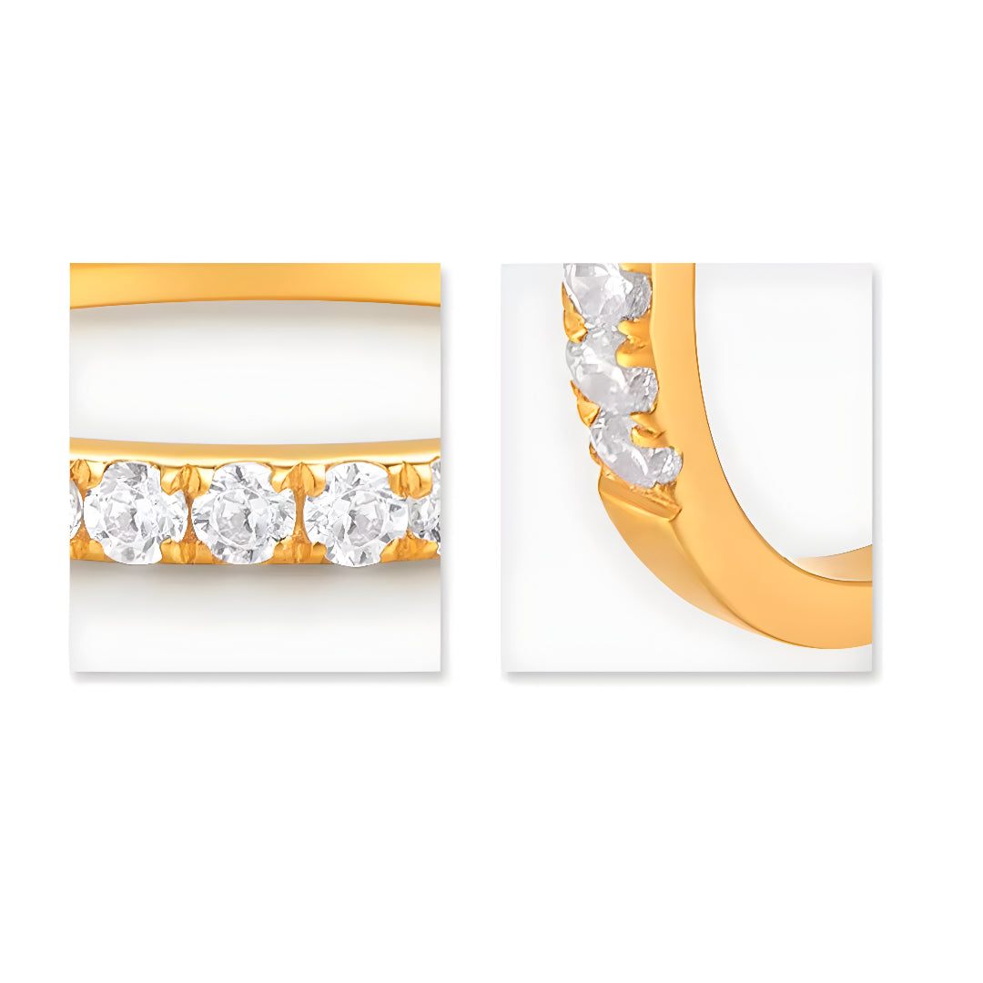 Starlight Zircon Ring 18K Gold Ring Shining Wedding Band Proposal Ring