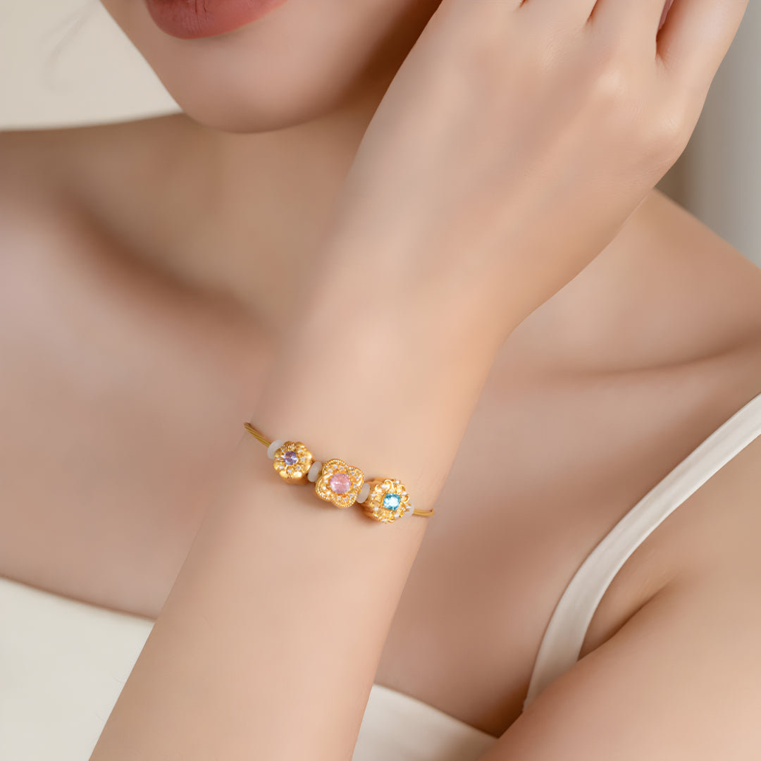 24K Pure Gold Beads D.I.Y Charm Pendant - Gypsophila Co.