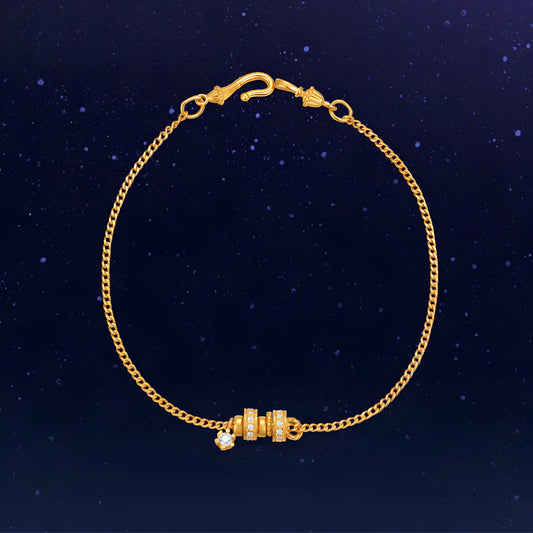 24K Real Gold Galaxy Star on the wrist Moissanite Charms Chain Bracelet