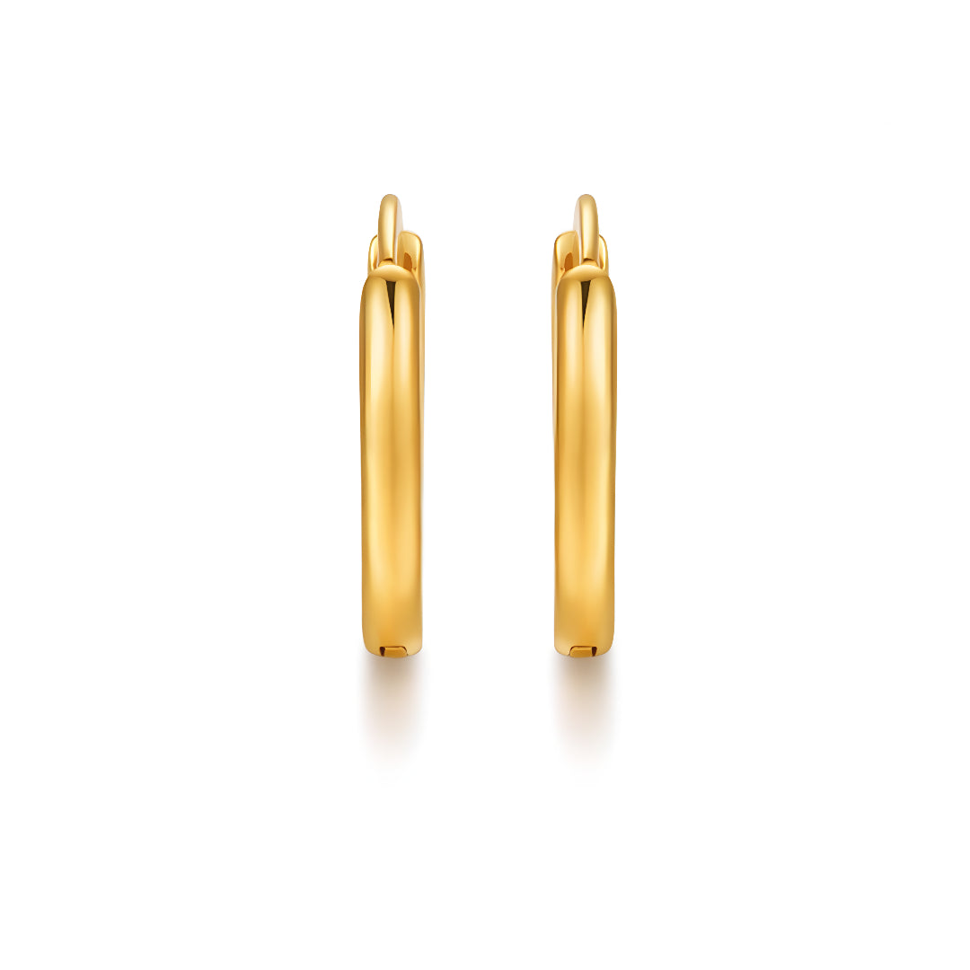 18k Real Gold Minimal Simple Hoop Earrings