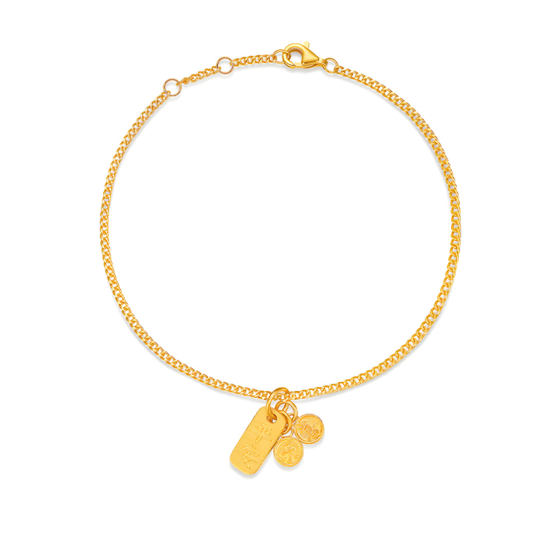 24k Real Gold Seven Treasures Exquisite Gold Pendant Blessings Charm D.I.Y