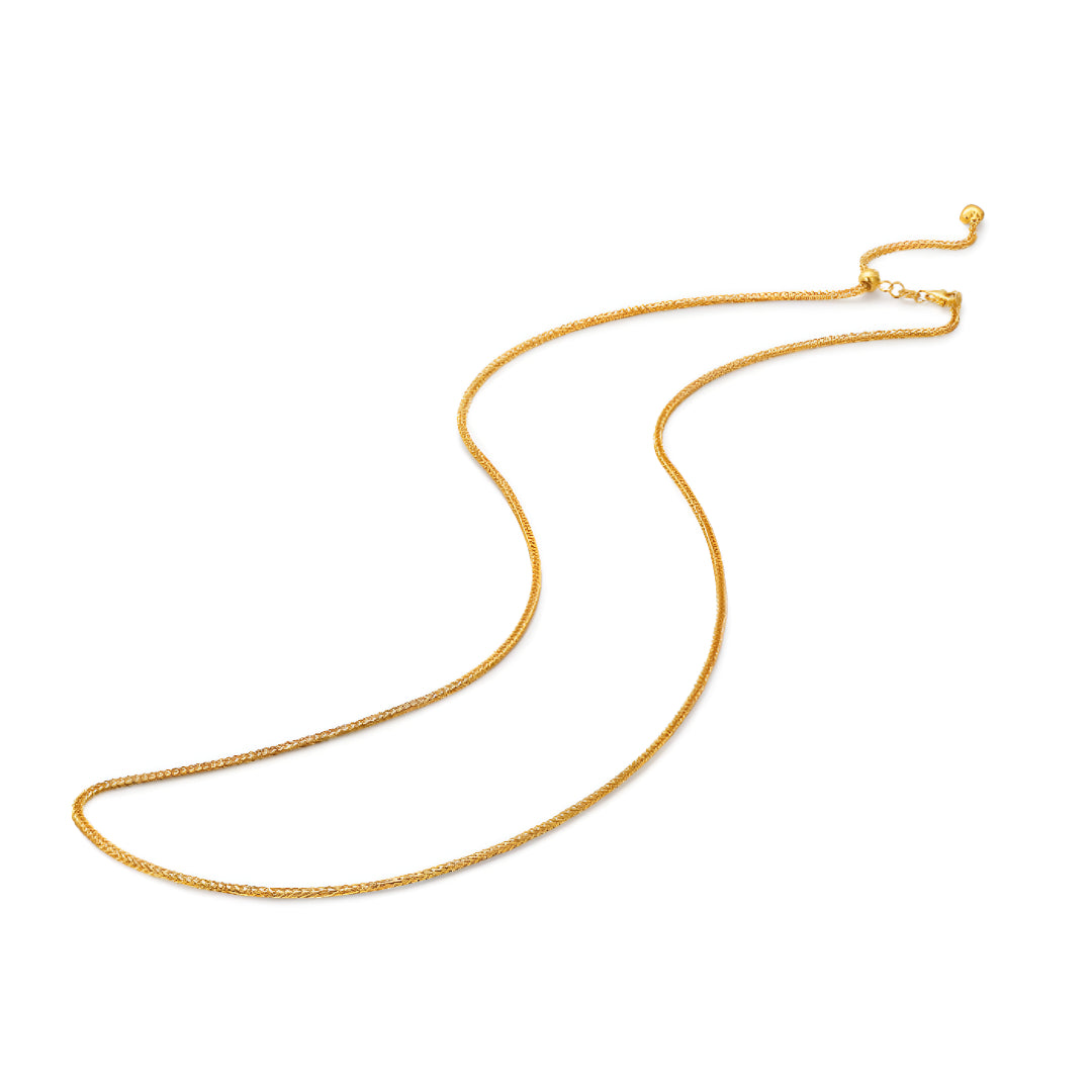 24K Pure Gold necklace 5G Gold Thick version Chopin adjustable sweater Necklace