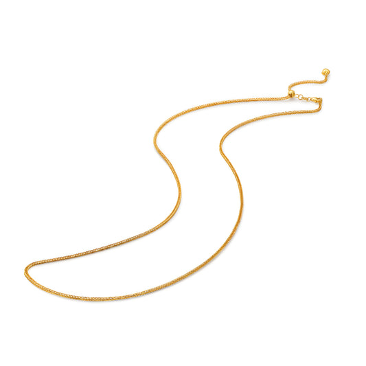 24K Pure Gold necklace 5G Gold Thick version Chopin adjustable sweater Necklace