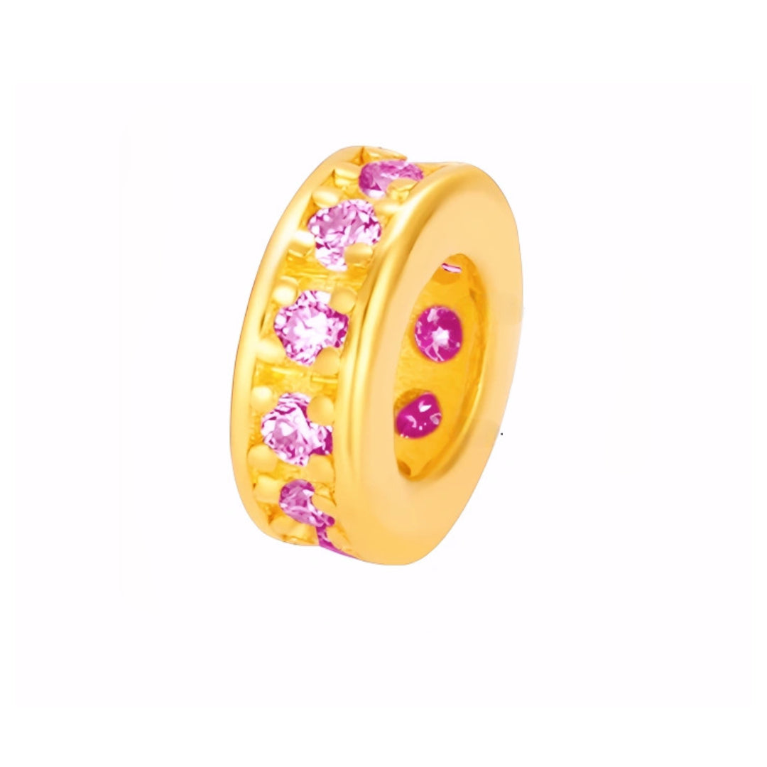 24k Pure 999 Gold D.I.Y Round Ring beads Spacer Accessories For Jewelry Making Craft