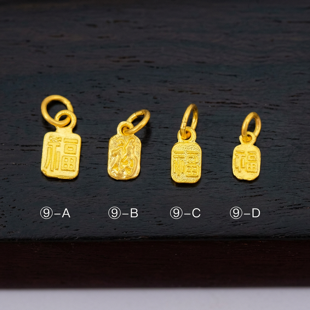 24k 999 Solid Gold D.I.Y Mini Charms Chinese Blessing Gourd Lucky Bead