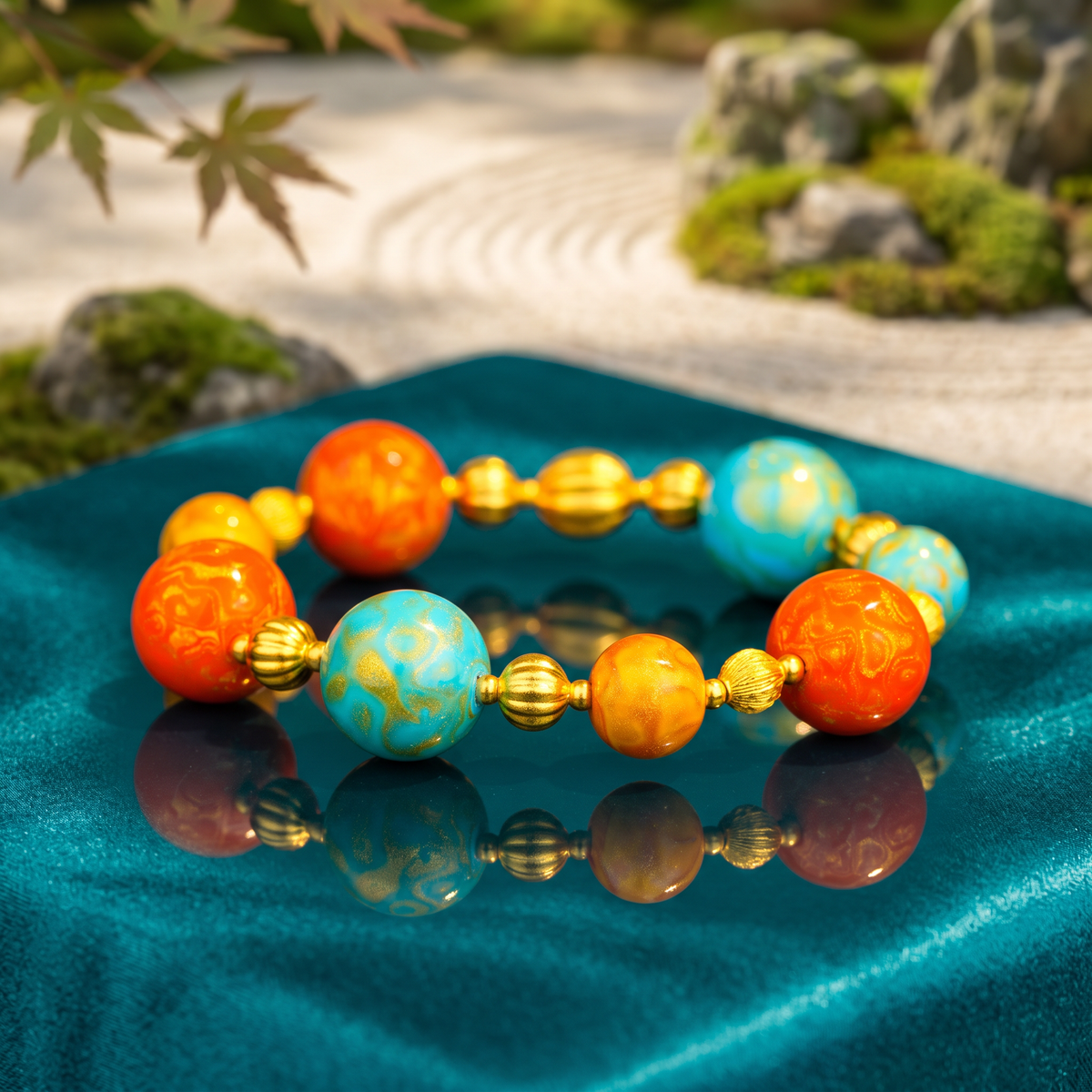 24k 999 Gold Lacquer Beads Chain Braceletss