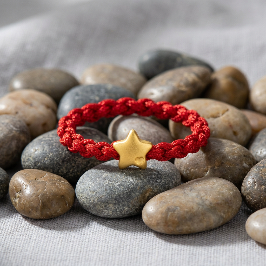 24K 999 Lucky Mini Star Charm Weaving Ring