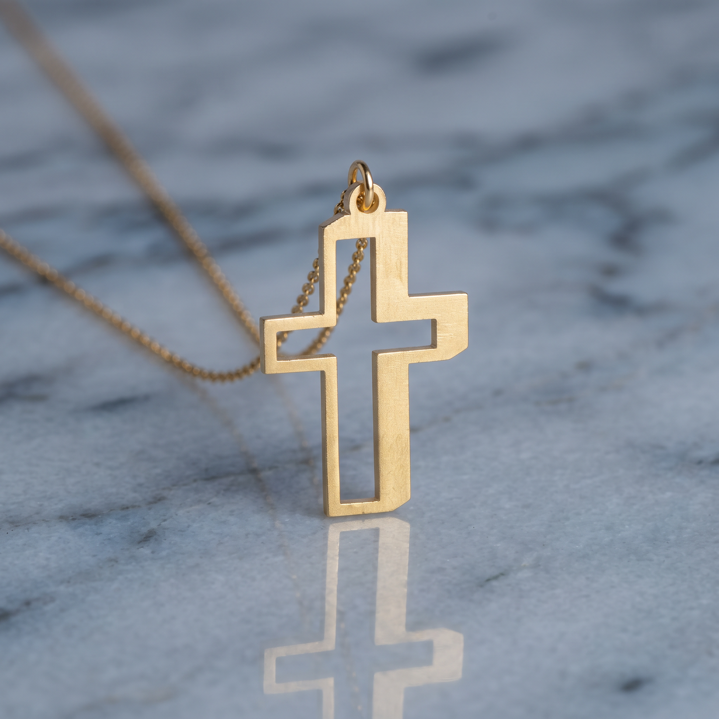24K 999 Fine Gold Men Women Unisex Cross Charm Minimal Style