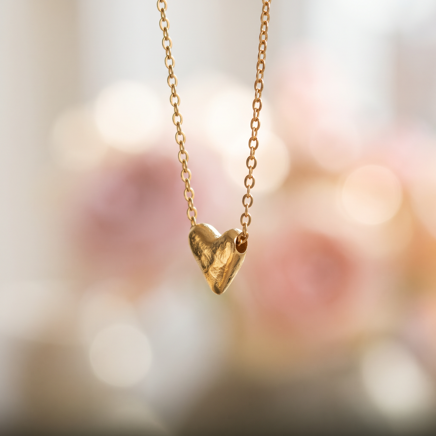 24K 999 Fine Gold Mini Minimal Heart Pendant Necklace