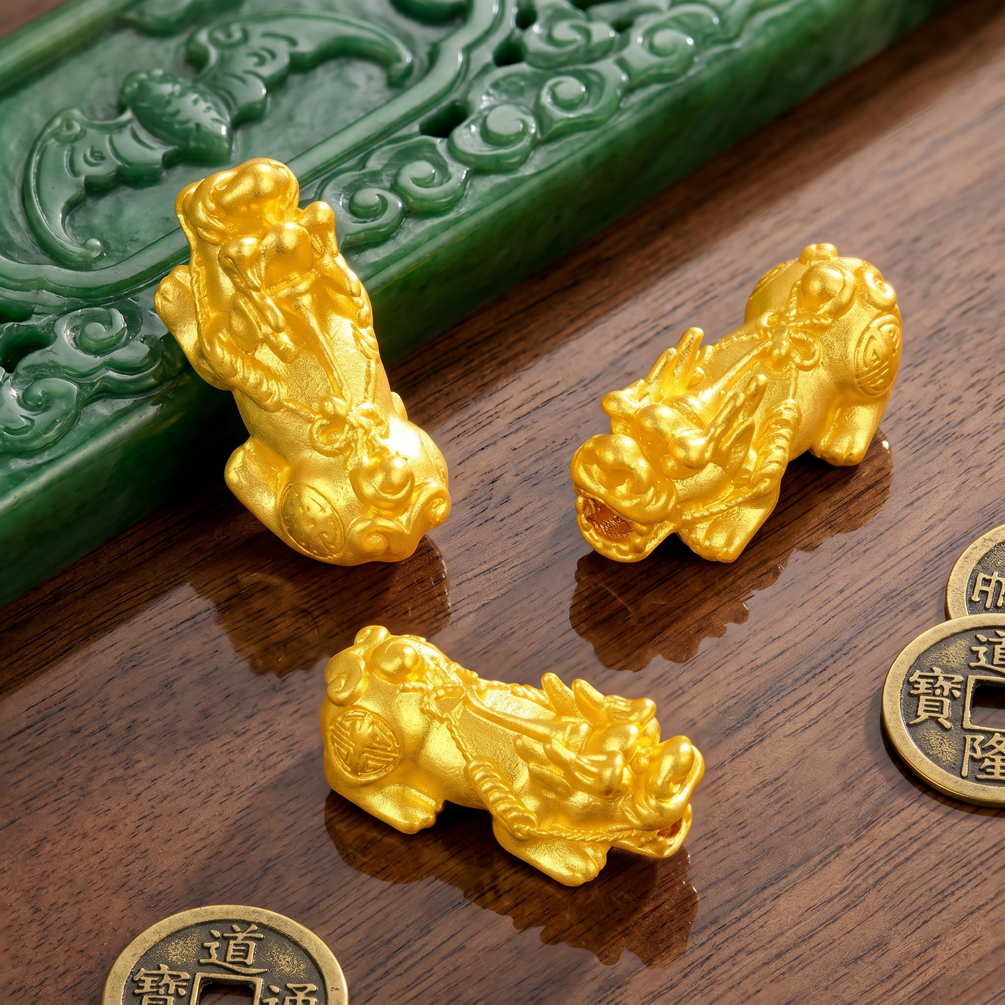 24K 999 Gold Pixiu Charm D.I.Y Jewelry Making