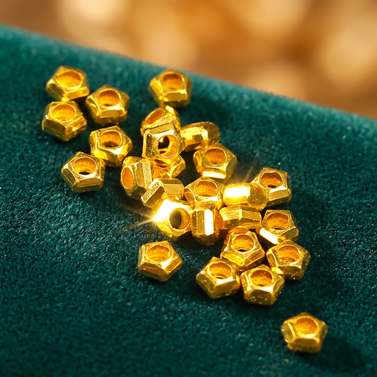 24k Fine Gold Five Pointed Star Spacer Beads Decorative Accessory D.I.Y Craft