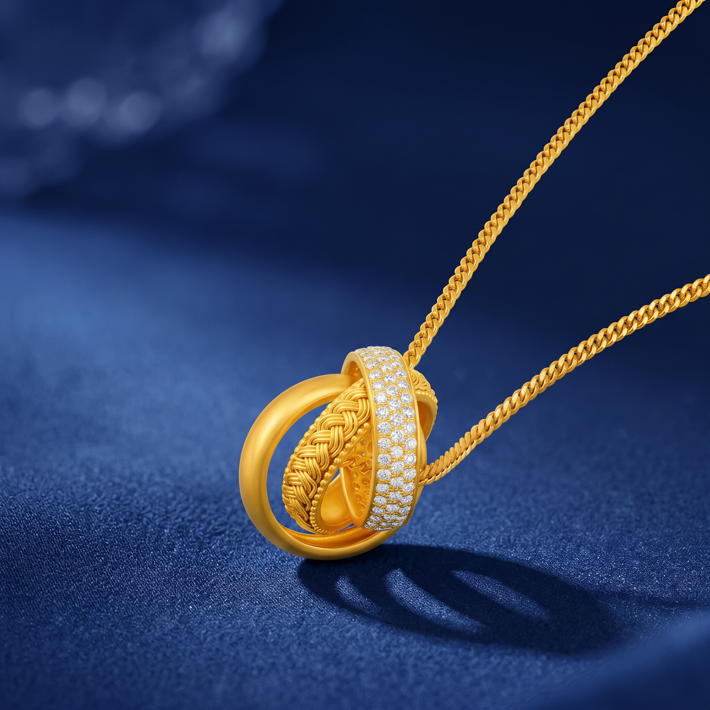 24K Gold Round Charm Minimalist Pendant Necklace