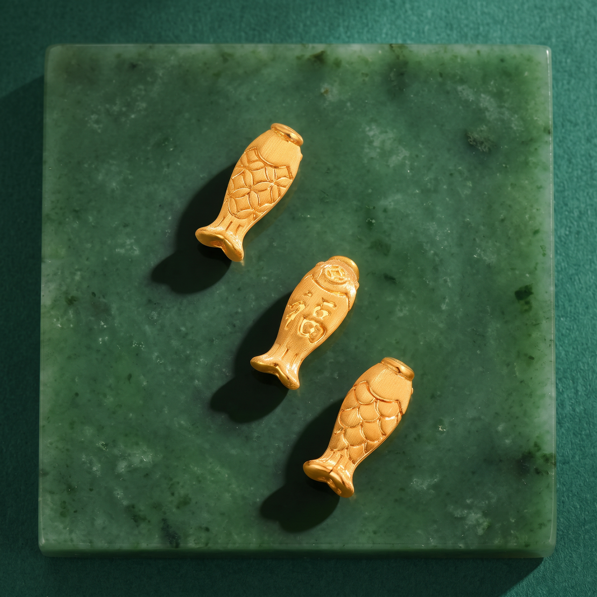 24K Fine Gold Lucky Blessing Fish D.I.Y Charm