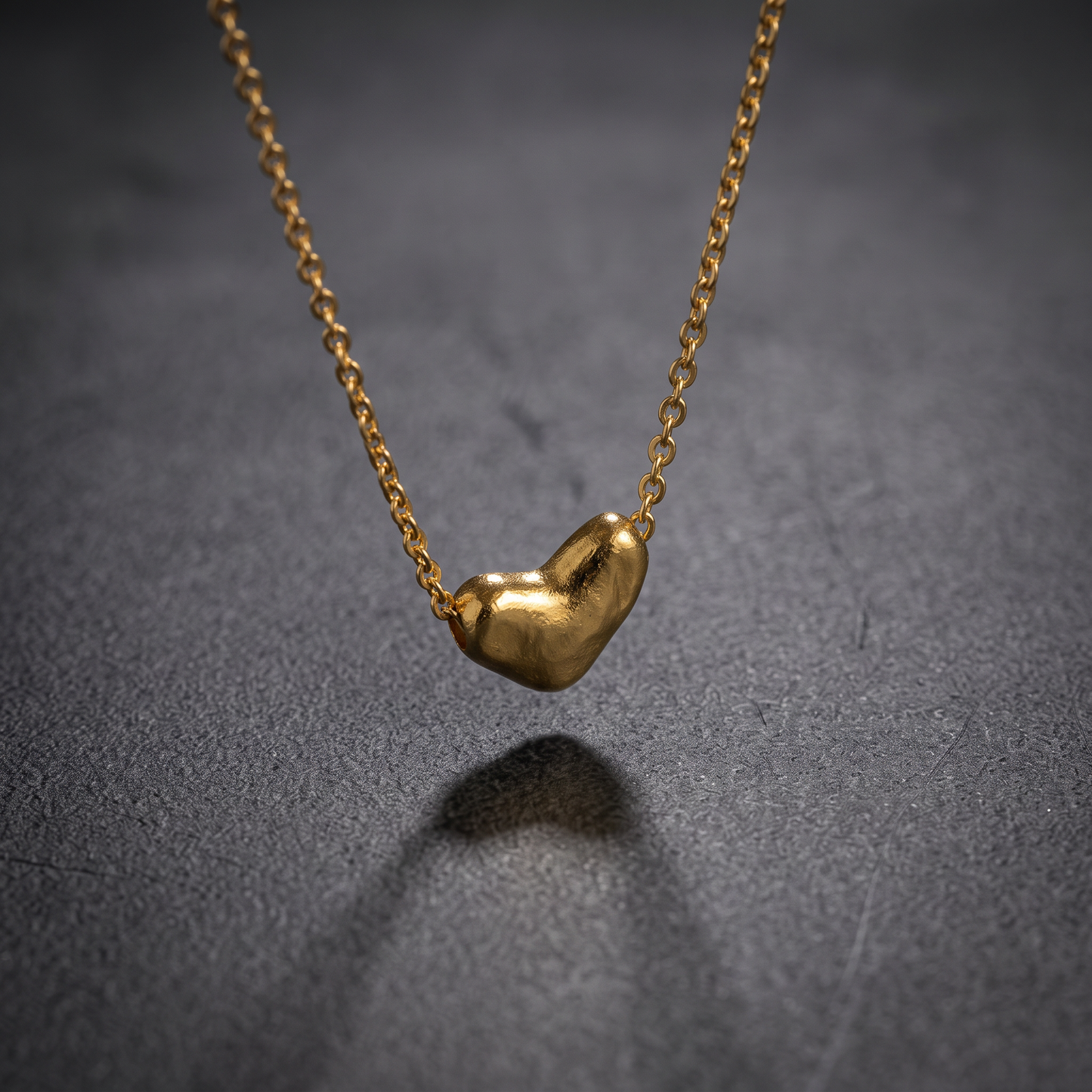 24K 999 Fine Gold Mini Minimal Heart Pendant Necklace