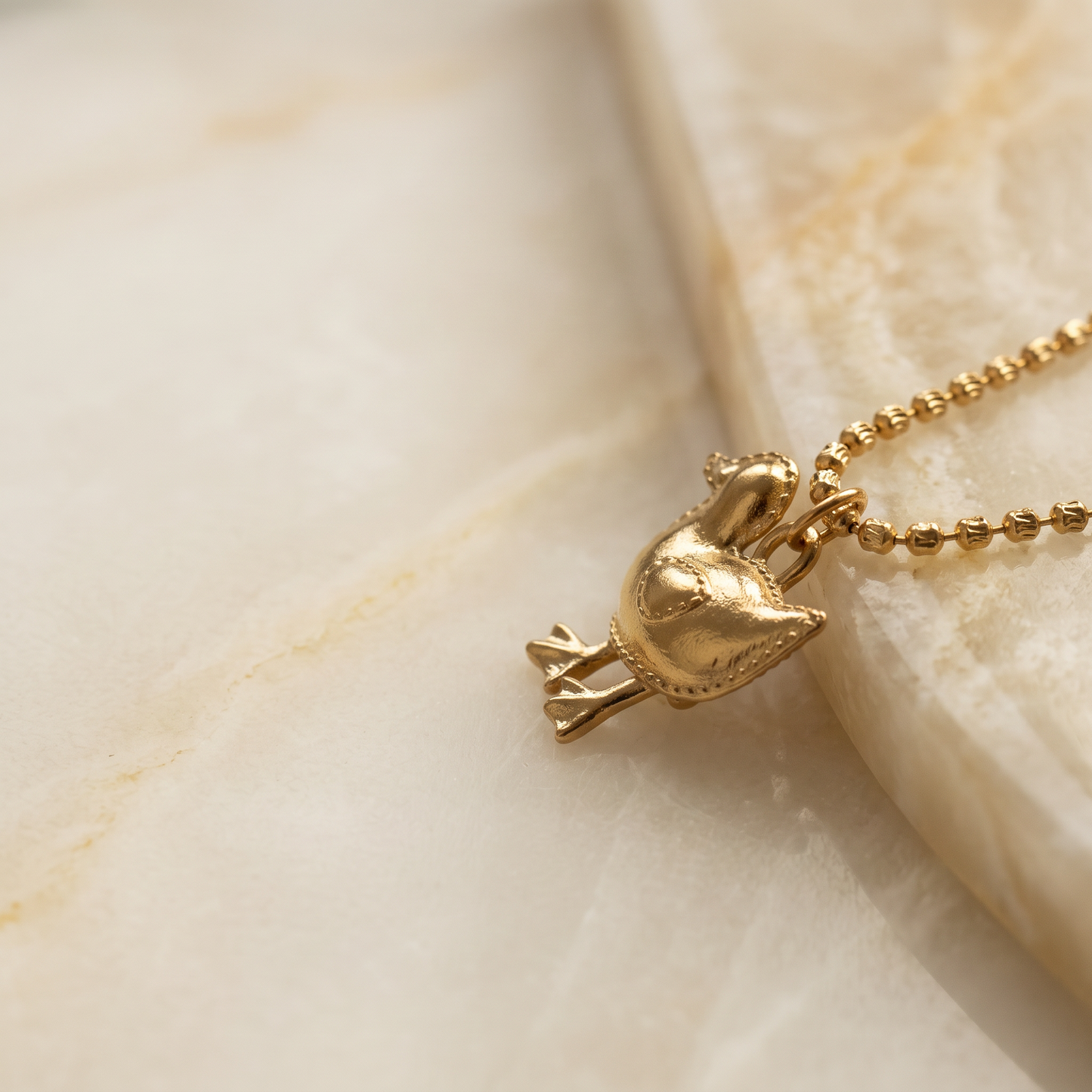 24K 999 Fine Gold Moving Lucky Duck Charm Pendant