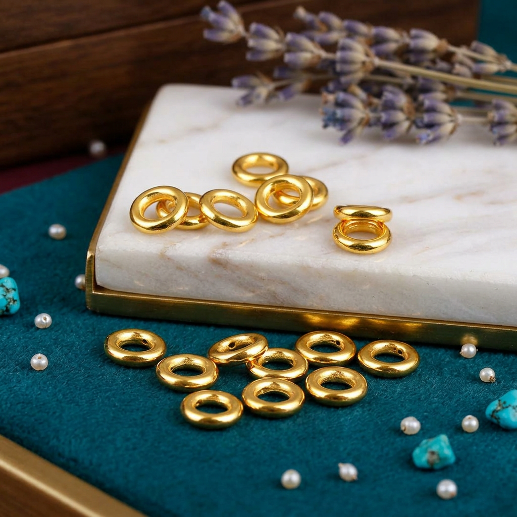 999 Pure Gold Mini DIY Loop Bead Spacer Rings Jewelry Making