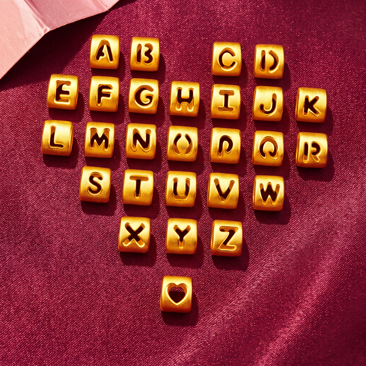 24K 999 Fine Gold Alphabet Letter Initials Bead D.I.Y Charm Bestfriend Love One Birthday Unisex Men and Women