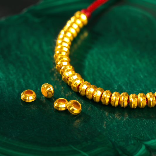 24k 999 Gold Minimal Mini Spacer Beads D.I.Y Charm Accessories Craft