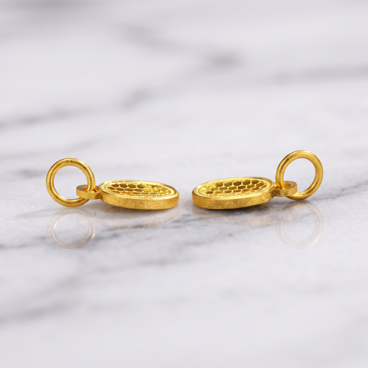 24K 999 Gold Cute Mini Shinning Plaque Peace and Protection Charm D.I.Y Craft