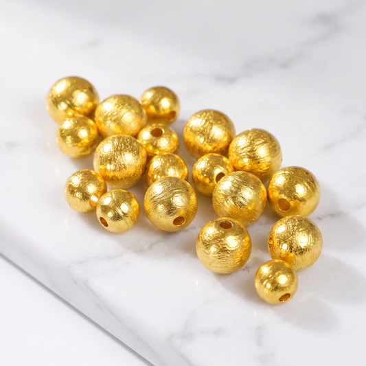 24k 999 Gold Hammered Spacer Beads D.I.Y Charm Accessories Craft