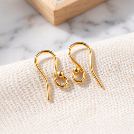 24K 999 Gold D.I.Y Custom Earring Hook Jewelry Design Craft