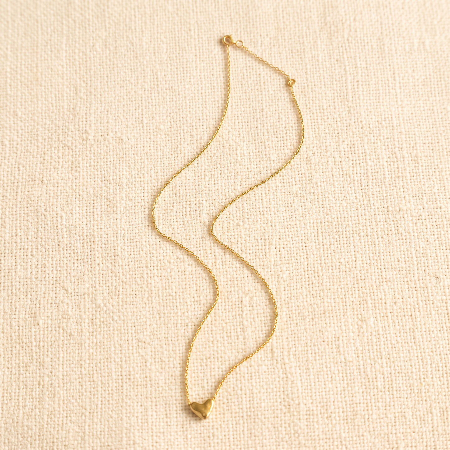 24K 999 Fine Gold Mini Minimal Heart Pendant Necklace