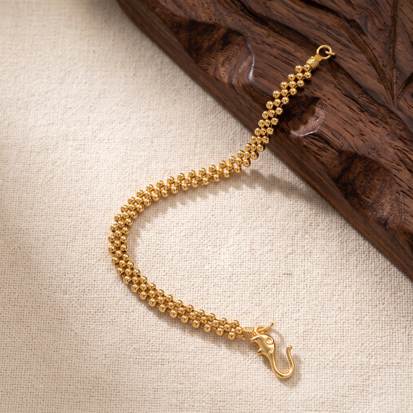 24K 999 Fine Gold 2mm Beads Minimal Style Bracelet