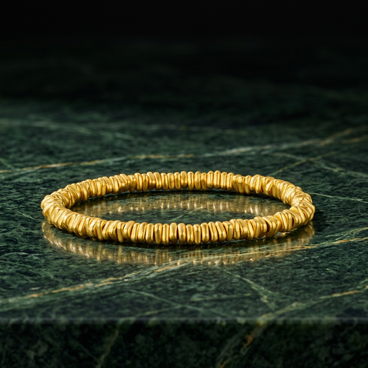 24K 5D Hard Gold Minimal Beads Bracelet