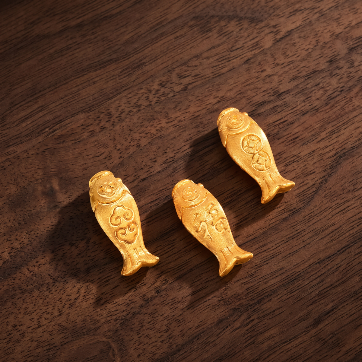 24K Fine Gold Lucky Blessing Fish D.I.Y Charm