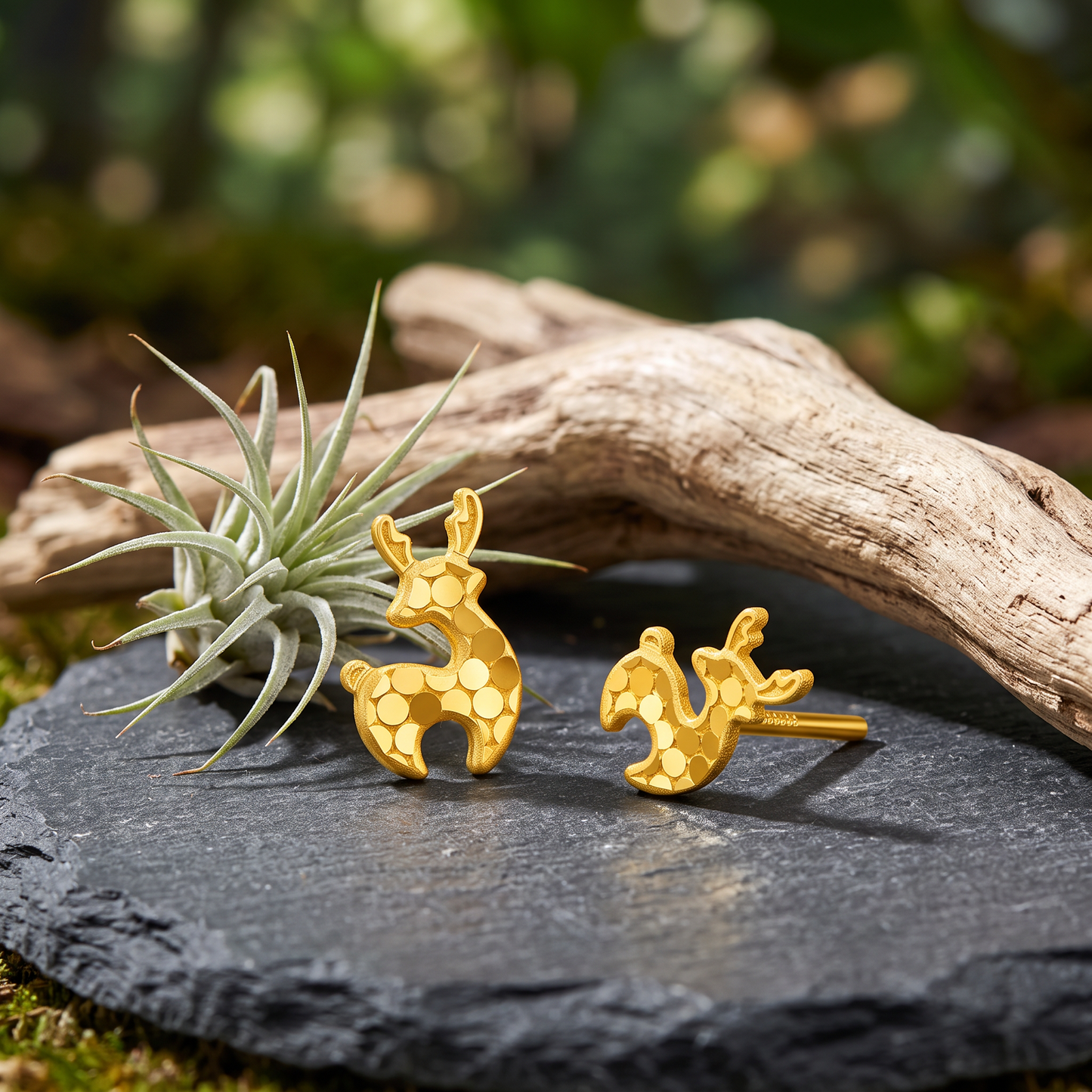 Genuine 24K Gold Honey Bee Reindeer Unicorn Horse Stud Earrings