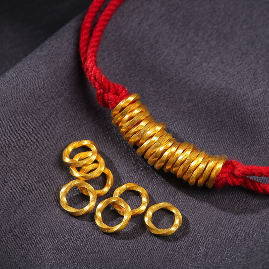 6mm 24K Pure Gold Möbius Spacer Ring Decorative Bead for DIY Jewelry Making