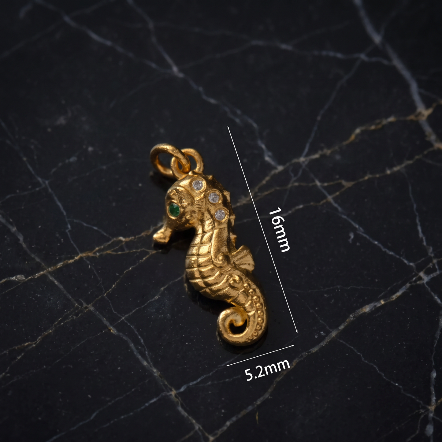 24K 999 Pure Gold Mini SeaHorse D.I.Y Charm Pendant