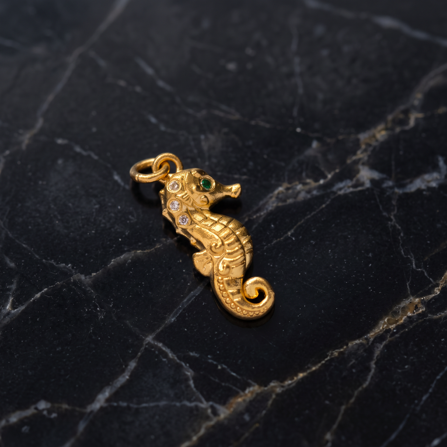 24K 999 Pure Gold Mini SeaHorse D.I.Y Charm Pendant