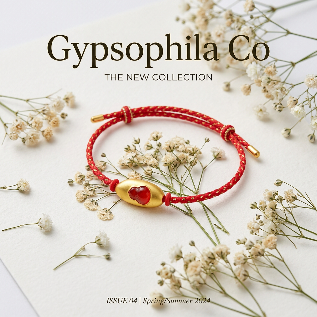 24K 999 Gold Gourd Charm Elegant Delicate Lucky Adjustable Bracelet