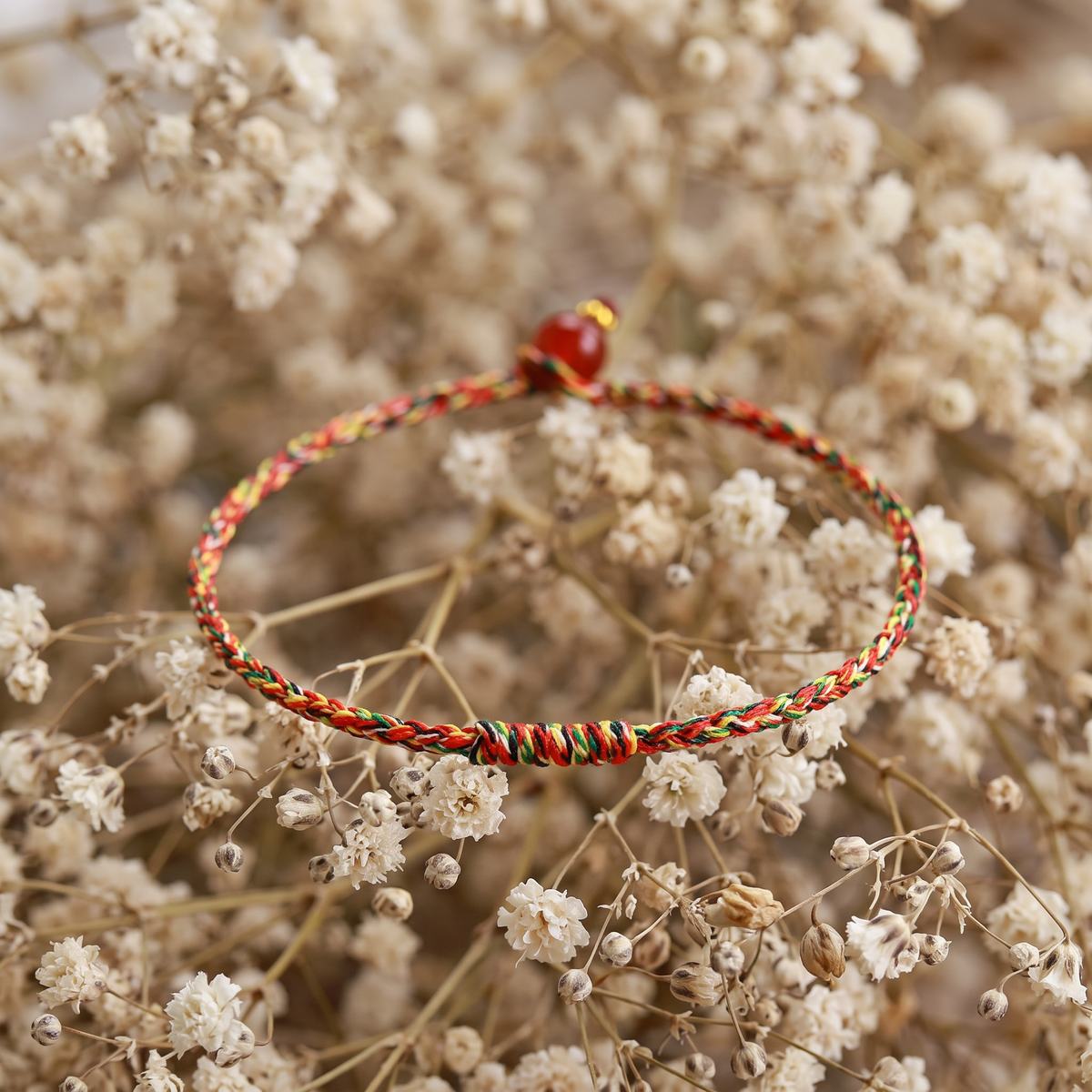 Handwoven Chinese Zodiac Knot Vajra Red String Lucky Year Bracelet Unisex Couple Style