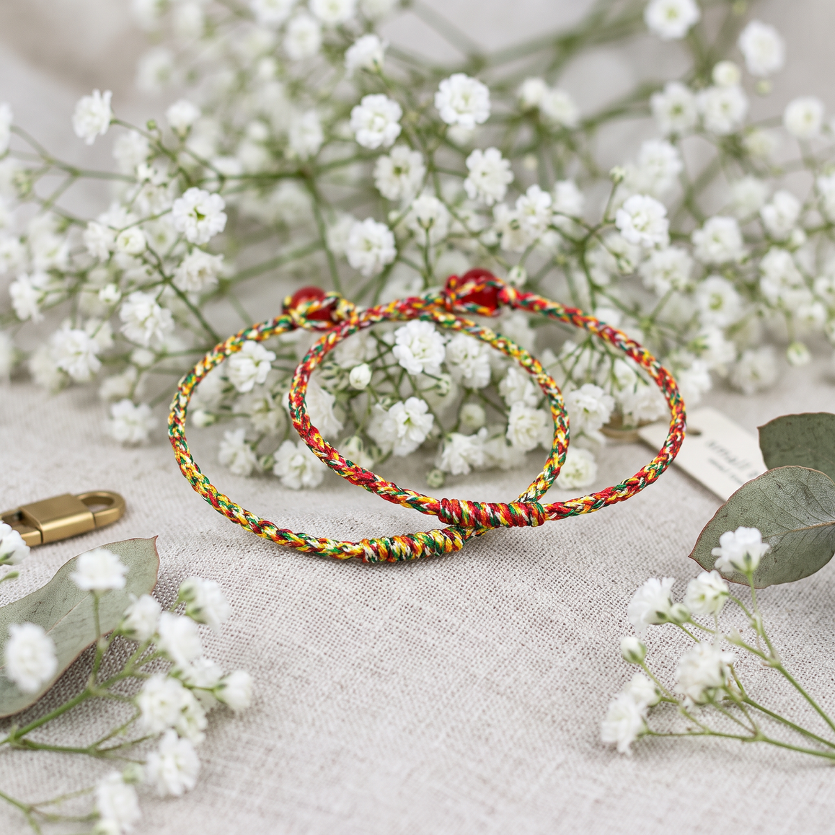 Handwoven Chinese Zodiac Knot Vajra Red String Lucky Year Bracelet Unisex Couple Style