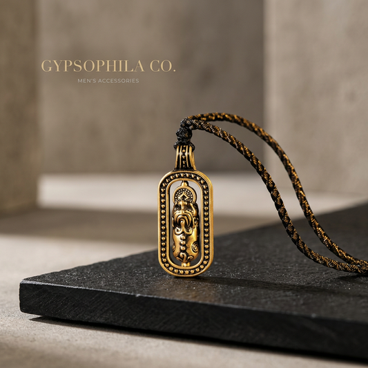 24K Gold Black Pixiu Pendant Unisex Wealth Necklace