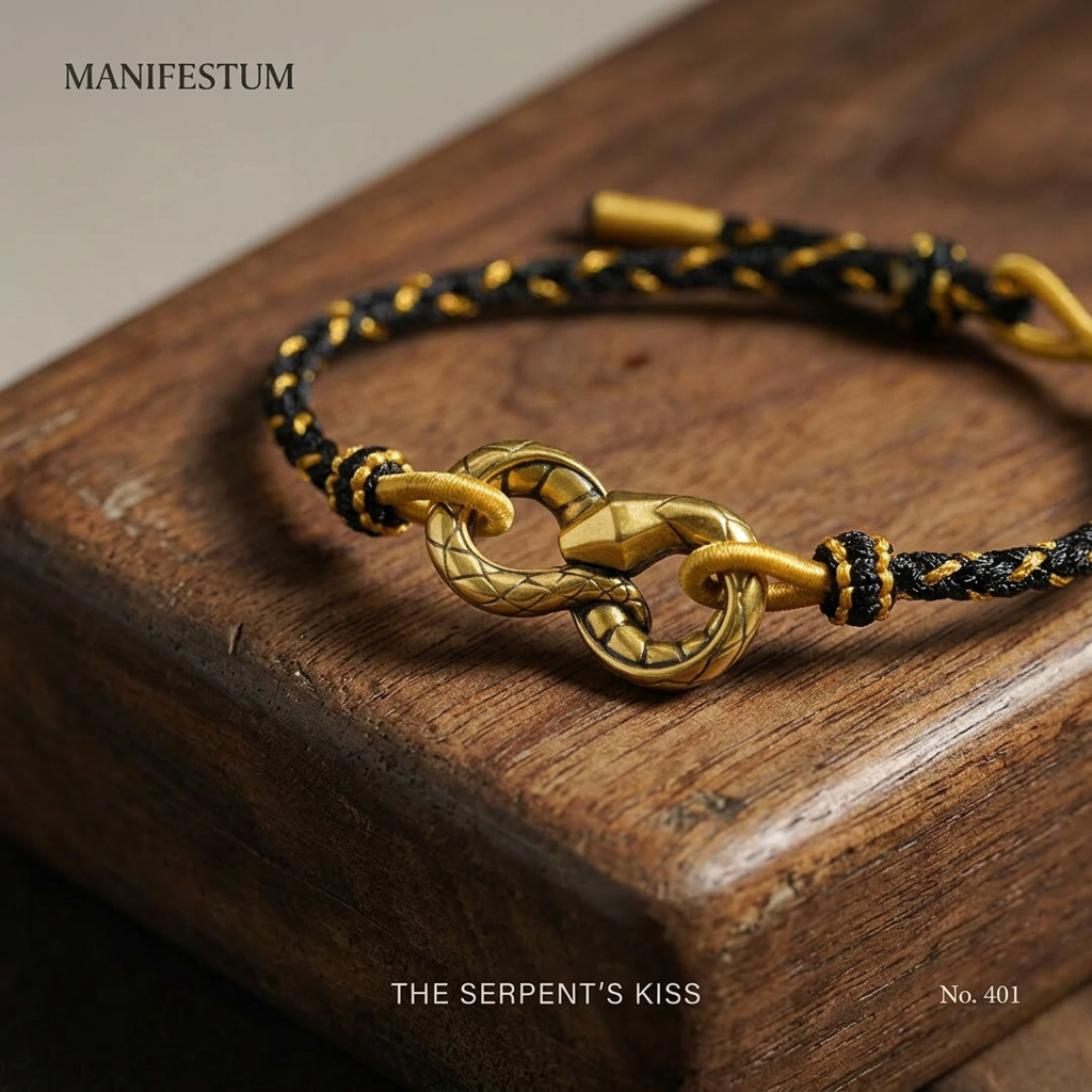 24K 999 Gold Ouroboros Charm Elegant Unisex Bracelet