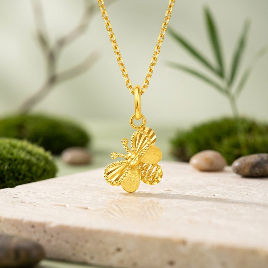 18K Mini Honey Bee Charm