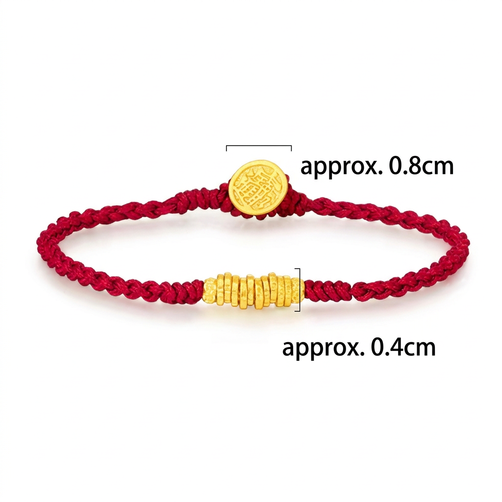 24K Fine Gold Bring in wealth and treasure Chinese Charm Weaving Bracelet