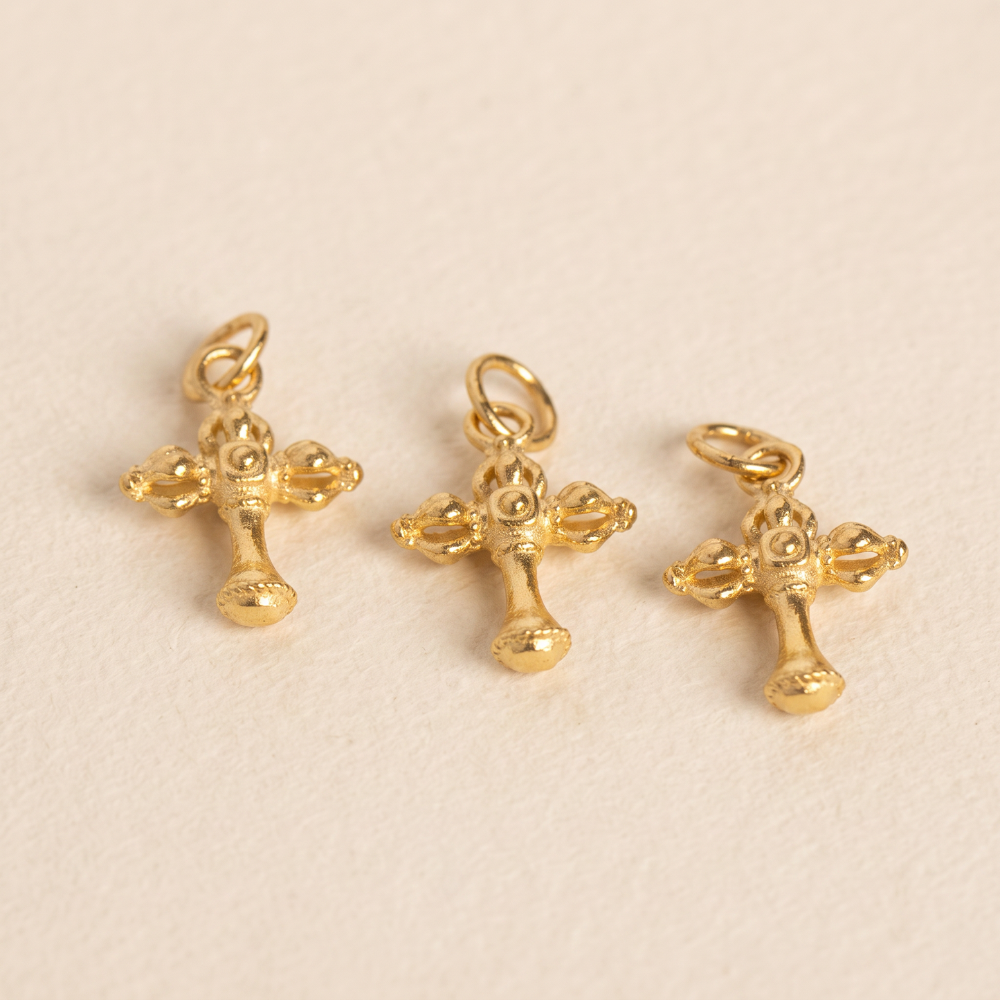 24K 999 Fine Gold Mini Vajra Pendant D.I.Y Charm Accessories